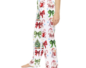 Pantalons de pyjama Santa Coquette pour femmes, Vêtements de détente de Noël, Vêtements de nuit pour les fêtes, Pyjamas de fête, Joli bas de Noël