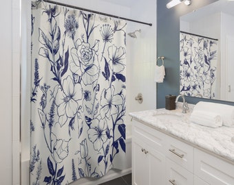 Boho Floral Shower Curtain: Bohemian Bathroom Decor