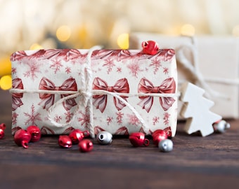 Red Bows Wrapping Paper: Coquette Gift Wrap