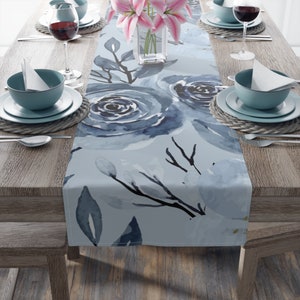 Gift for Home, Gift for Her,Cottage Core Table Runner Floral Design, Botanical Table Decor, Rustic Home Decor, Farmhouse Style