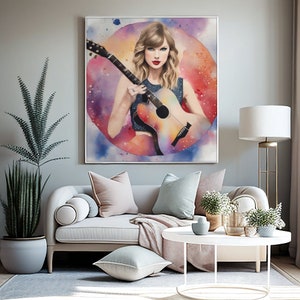 Taylor Watercolor Art Print: Musician with Guitar (Digital Download)