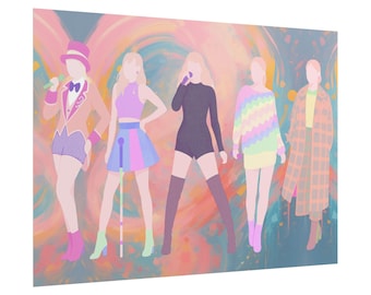 Taylor Poster: Rosa Aquarell Pop Art für Swiftie Schlafzimmer Dekor