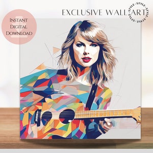 Tay Printable Vibrant Bedroom Wall Art Print Modern Home Décor Artsy Unique Gift Instant Digital Download Poster for Girls Bedroom Dorm