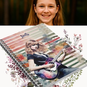 Taylor notitieboek voor dochter Pink Back to School Custom Taylor Lined notitieboek Artsy Custom muziek spiraal notitieboek voor tieners Verjaardagscadeau