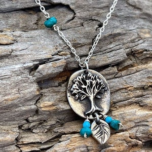 Dancing Leaf Tree of Life with Turquoise Necklace image 1