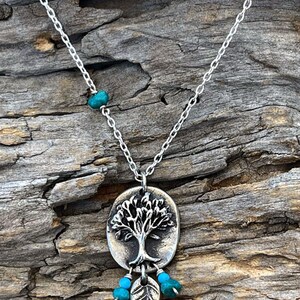 Dancing Leaf Tree of Life with Turquoise Necklace image 4