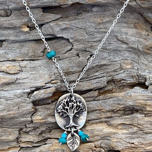 Dancing Leaf Tree of Life with Turquoise Necklace image 3