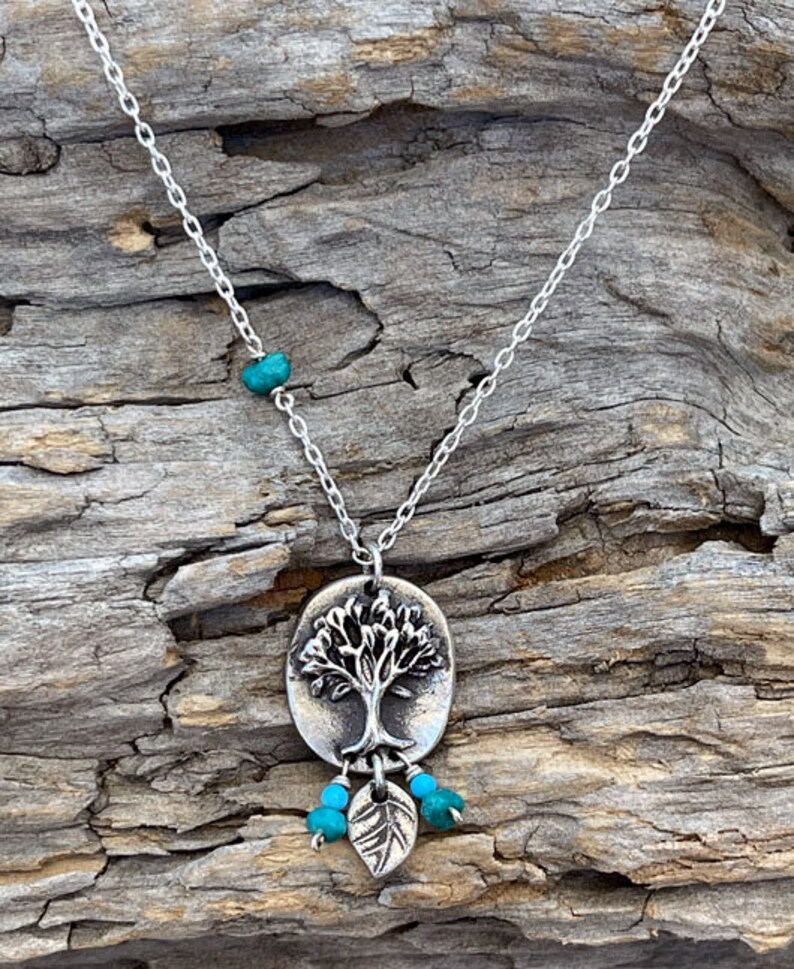 Dancing Leaf Tree of Life with Turquoise Necklace image 3