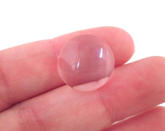 20 16mm glass magnifying cabochons, round crystal clear cabs