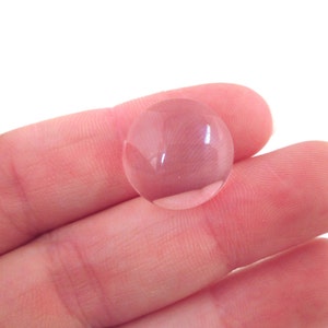 10 16mm round flatbacked glass magnifying cabochons, crystal clear flat backed cabs