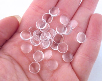 8mm clear glass cabochons, crystal clear glass magnifying cabs, pick your amount