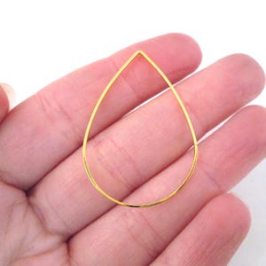 10 Gold Plated Teardrop Connectors, Gold Teardrop Charms, 25x38mm, F80