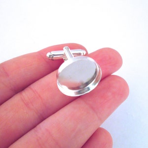 16mm Silver Bezel Cuff Links, Pick Your Amount D54 - Etsy