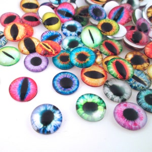 Multicolor Glass Eye Cabochons , 8-16mm, Pick your size image 1