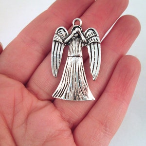 Large Doctor Who Weeping Angel Pendant Charms, Silver Plated, Pick the Amount you Want to Purchase, L447