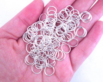 10mm Silver Plated Jump Rings, 20 grams (100+ pieces), C236