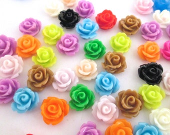 Assorted 10mm rose cabochons, pick your amount