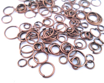 Assorted Copper Jump Rings, 10 grams  (125-200 pieces) C233
