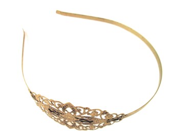 DESTASH SALE 3 brass filigree headbands hairband with a 75x35mm pad, lead and nickel free