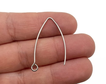 May include: Silver earring finding with a loop at the top and a pointed end.