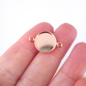 12mm Rose Gold plated bezel connector settings, pick your amount, B133