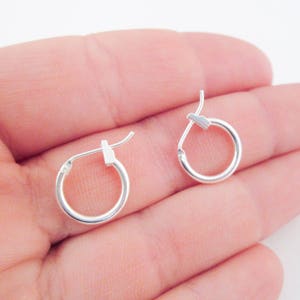 12mm Round Hoop Earrings, Silver Plated Ear Ring Findings C215
