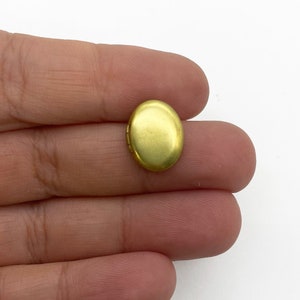 6 TINY VINTAGE Raw Brass Mini Oval Poison Ring Lockets Cabochons, Unused Dead Stock L44