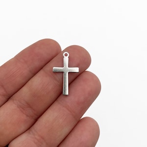 15 Stainless Steel Cross Charms, Religious Catholic Christian Pendants #A144