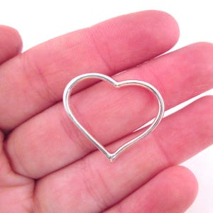 10 Open Floating Heart Silver Tone Charms SC2060 