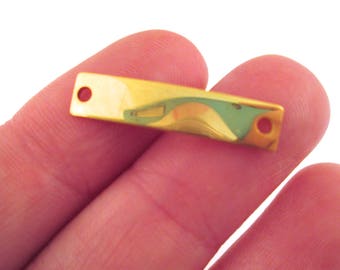 6 Gebogene Vergoldete 22 mm Rechteck Bar Stanzen Armband Anhänger Verbinder, rechteckige Charm Verbinder 22 x 5 mm, A340