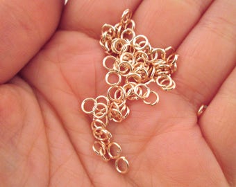 4mm Rose Gold Plated Jump Rings, 10 grams (175+ pieces) C143