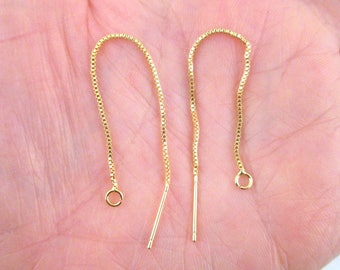 Gold Plated Ear Threads, Threader Earrings, Chain Earrings A226