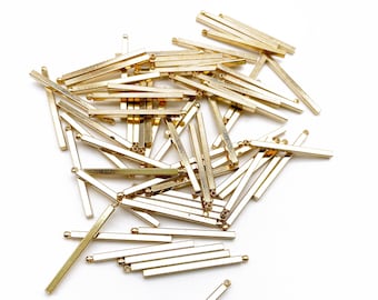 Ocho colgantes de barra de oro de 30 mm, dijes de barra larga de 30 x 1,5 mm, A317