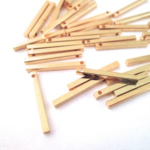 20mm Gold Bar Pendants Long Bar Charms 20x2mm, Pick Your Amount, A349