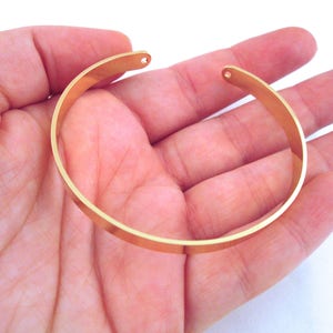 One 6mm Wide Engravable and Stampable Gold Plated Cuff Bracelet, Stamping Bangle Bracelet, F124