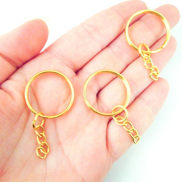 Gold Plated Key Chain, Gold Keyring, Metal Key Fob, F251