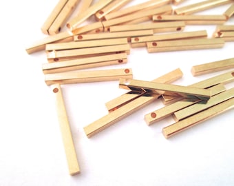 6 colgantes de barra de oro de 30 mm, dijes de barra larga de 30 x 2 mm, A277