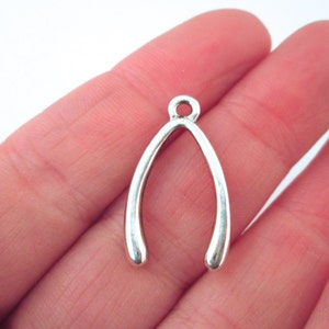 Wishbone Charm Silver - Etsy