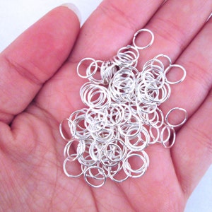 7mm Silver Plated Jump Rings, 10 grams (150+ pieces), C234