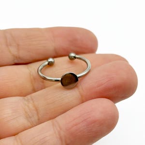 5 or 10 Stainless Steel 6mm round ring bases, cuff style adjustable ring blank findings, A300