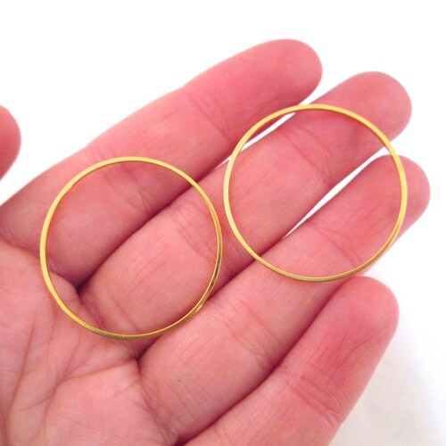 Twenty 30mm Gold Plated Circle Connectors Gold Circle Charms Etsy
