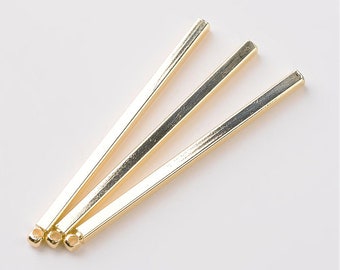Cuatro colgantes de barra de oro de 40 mm, dijes de barra larga en columna A18