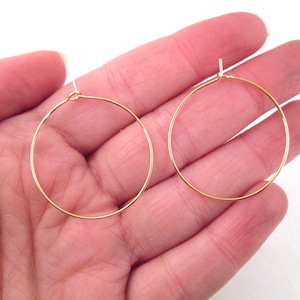 35mm Hoop Earrings, Gold Plated Ear Rings, C54