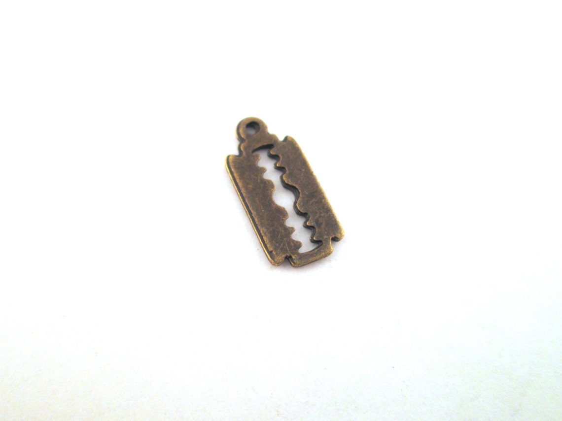Brass Razor Blade Charms 20x9mm Pick Your Amount L1 Etsy