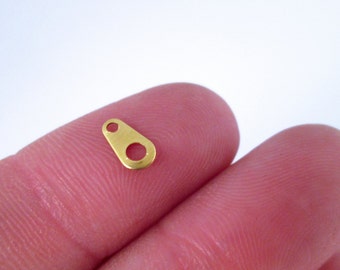 100 Gold Plated Chain Tabs,  Connector Charms, Necklace and Bracelet Connecters, 3x6mm, A47
