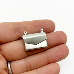 Four B Grade Stainless Steel Envelope Locket Connecters, Charm Connector Pendants, B97