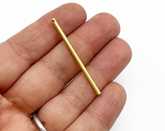 Seis colgantes de barra de oro mate de 40 mm, dijes de barra larga L526