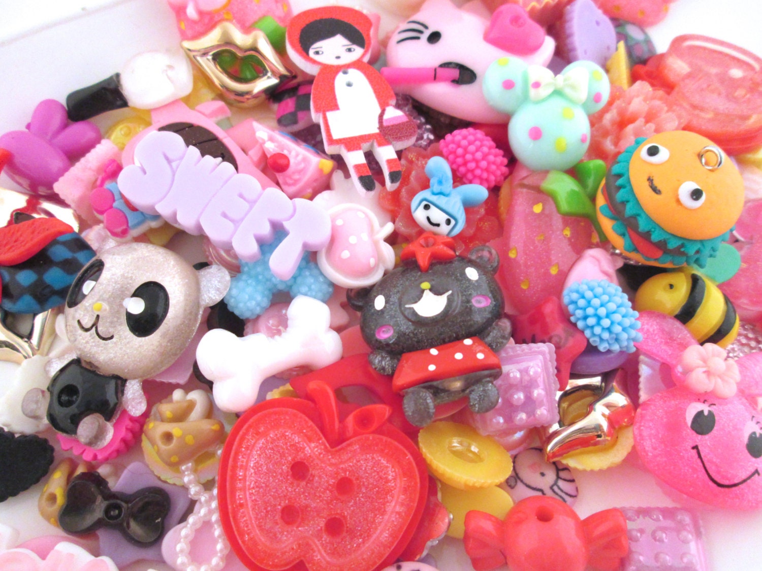 100pc decoden kawaii cabochons assorted mix grab bag of | Etsy