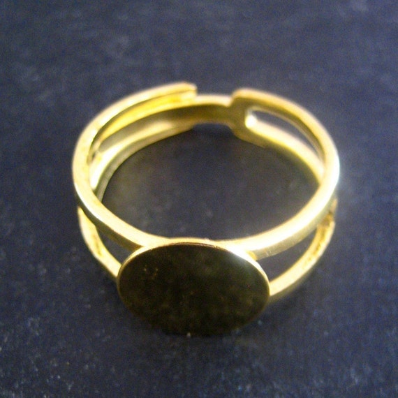 10mm Adjustable Ring Blanks Gold Plated Ring Bases Pick Your Etsy