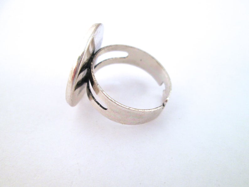 18mm silver plated bezel ring blanks with a cutout band A99